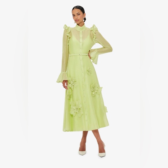 Leo Lin Katrina Petal Butterfly Sleeve Midi Dress - Picture 2 of 13